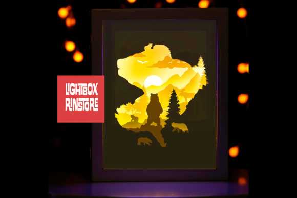 24 Bear 3D Paper Lightbox Template: A Playful Shadow Box for Creative Content