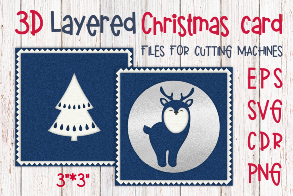 3D Layered Christmas Card with Reindeer