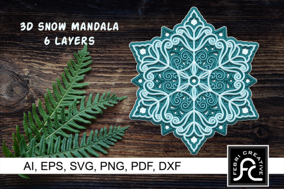 3D Layered Snow Mandala – A Festive 3D SVG for Seasonal Crafts & Handmade Business