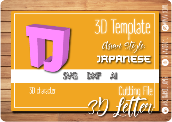 3D Letter Asian Style - D: A Unique 3D SVG for Crafters & Small Business Designers