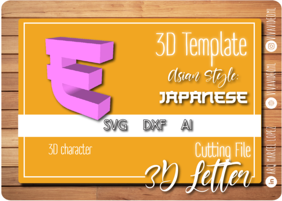 3D Letter Asian Style - E: A Unique 3D SVG Shape for Creative Sellers