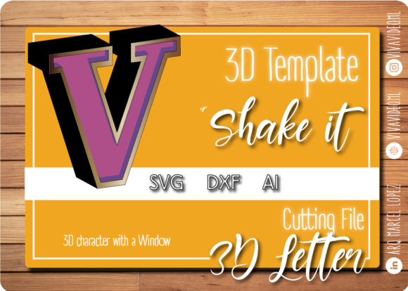 3D Letter with Window V: A Versatile 3D SVG for Local Branding and Packaging