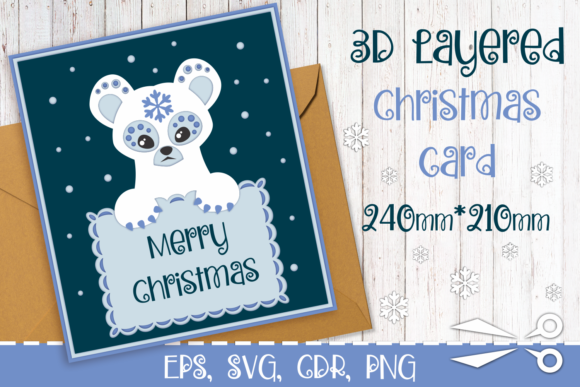 3D SVG Christmas Card with Bear Adds Festive Charm to Local Branding