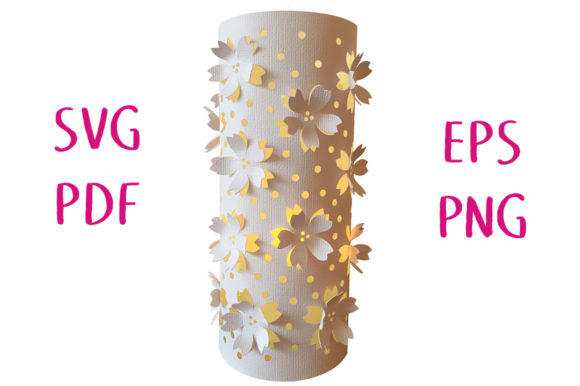 Cherry Blossom Lantern 3D Cut File: A Versatile 3D SVG for Etsy & Print-on-Demand Sellers