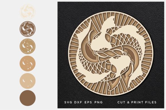 Fish Cut File Pisces, Multilayer